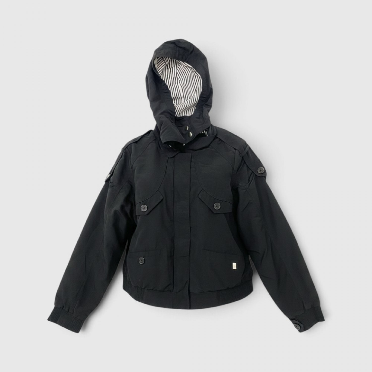 Stüssy Γυναικείο Μαύρο Μπουφάν με Κουκούλα / Pre-Owned